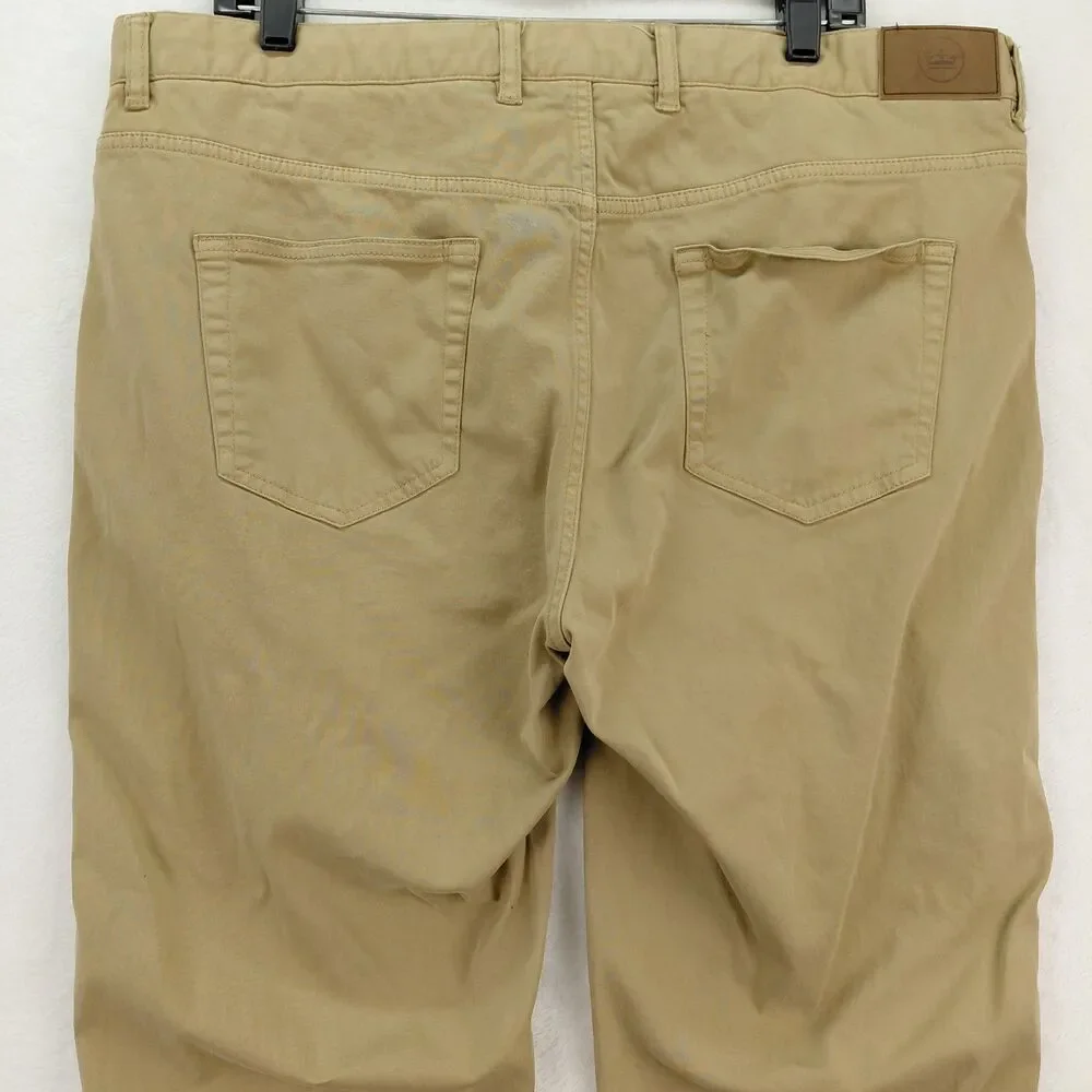 Peter Millar Pants Mens 38x33 Khaki Ultimate Sateen 5 Pocket Golf Chinos ME0B39